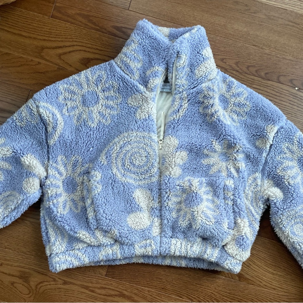 Urban Outfitters sherpa zip up periwinkle